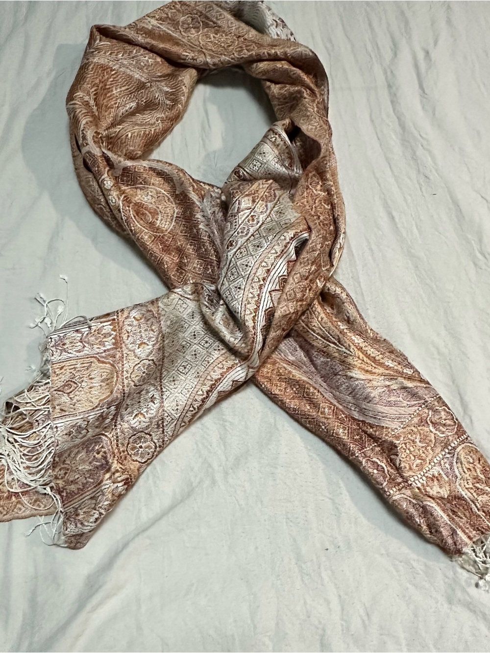 Elegant Brown Paisley Women's Pashmina Scarf